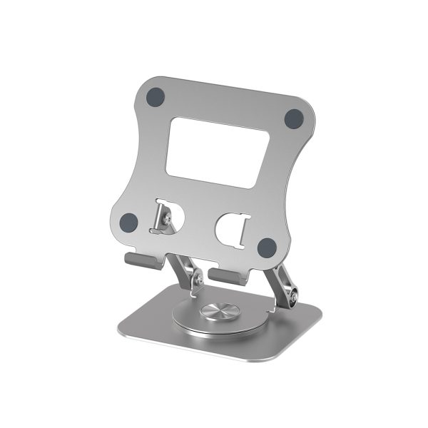 P06 Cell Phone Stand Swivel Foldable Desktop Phone Holder Tablet Stand Dock For Desktop Kitchen Home Office silver