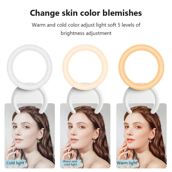 Selfie Ring Light Outdoor Portable Rechargeable Selfie Fill Light With 3 Color Temperatures And 5 Brightness Levels For Smart Phone Photography Camera Video Makes Up black