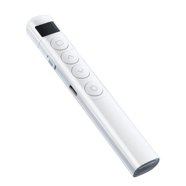 Presentation Clickers Multifunctional Clicker Wireless Laptop Presentations Remote Clicker For Computer Laptop White Digital display rechargeable