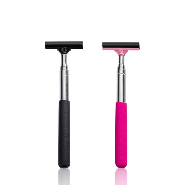 Car Rearview Mirror Wiper, Retractable Side Rear View Mirror Squeegee, Wing Mirror Wiper Cleaner, Portable Cleaning Tool For SUV Truck RV All Vehicles pink
